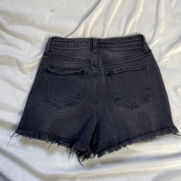 ABOUND Black Distressed Cutoff Jean Denim Shorts 25 High Waist - Picture 3 of 3